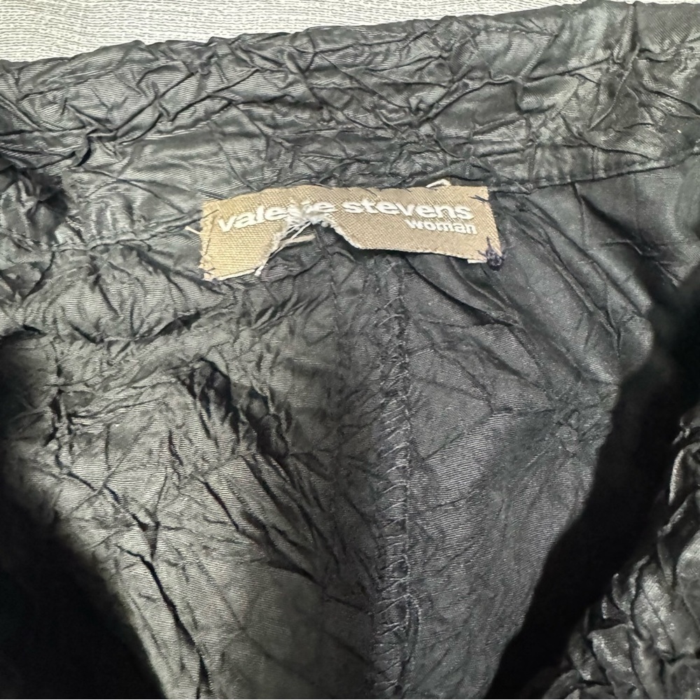 Valerie Stevens Black Crinkle Front Button Jacket Size 3X - Picture 5 of 7